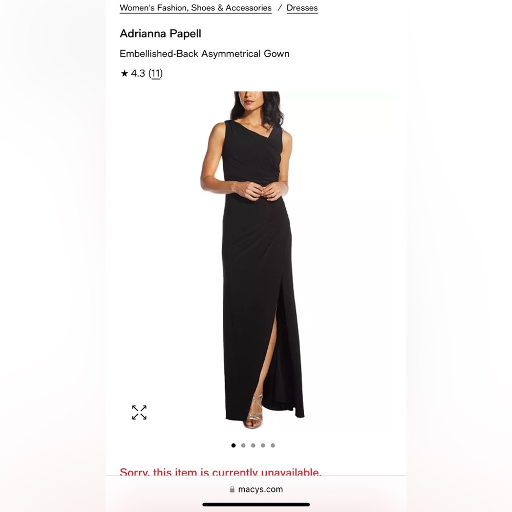 Adrianna Papell Asymmetrical Neck Sequin Dress